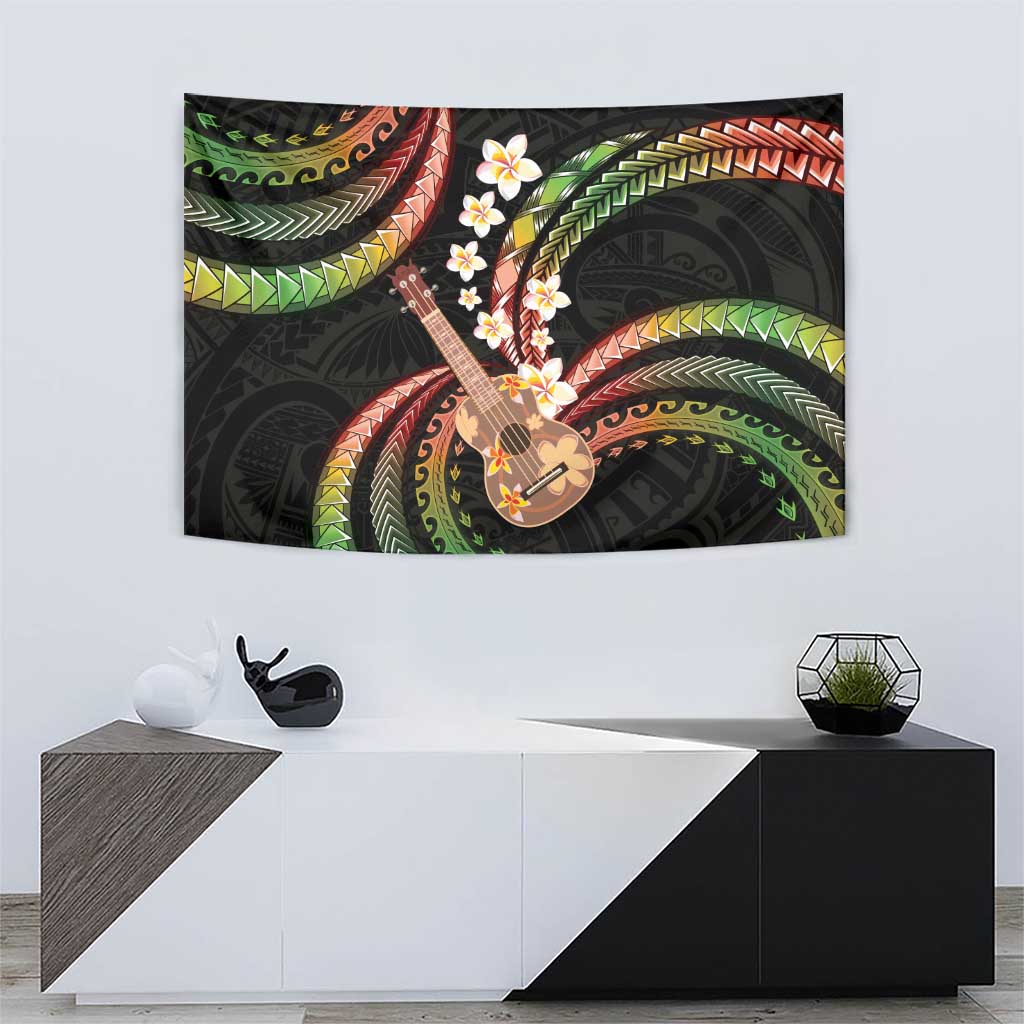Hawaiian Ukulele Tapestry Jawaiian Fantastic Plumeria