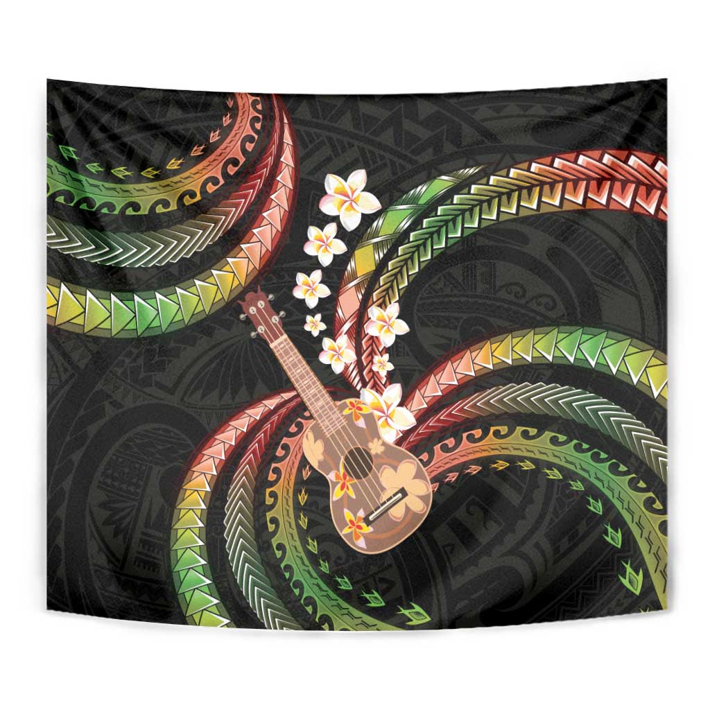 Hawaiian Ukulele Tapestry Jawaiian Fantastic Plumeria