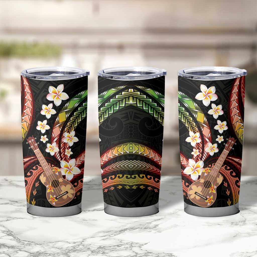 Hawaiian Ukulele Tumbler Cup Jawaiian Fantastic Plumeria
