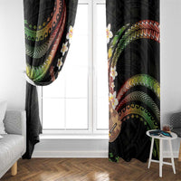 Hawaiian Ukulele Window Curtain Jawaiian Fantastic Plumeria