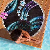 Hawaii Map Kanaka Maoli Beach Blanket Fantastic Frangipani Amethyst Gradient