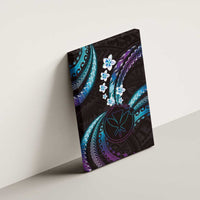 Hawaii Map Kanaka Maoli Canvas Wall Art Fantastic Frangipani Amethyst Gradient