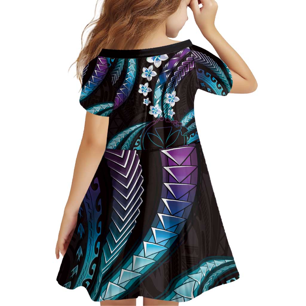 Hawaii Map Kanaka Maoli Family Matching Off Shoulder Short Dress and Hawaiian Shirt Fantastic Frangipani Amethyst Gradient