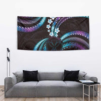 Hawaii Map Kanaka Maoli Tapestry Fantastic Frangipani Amethyst Gradient