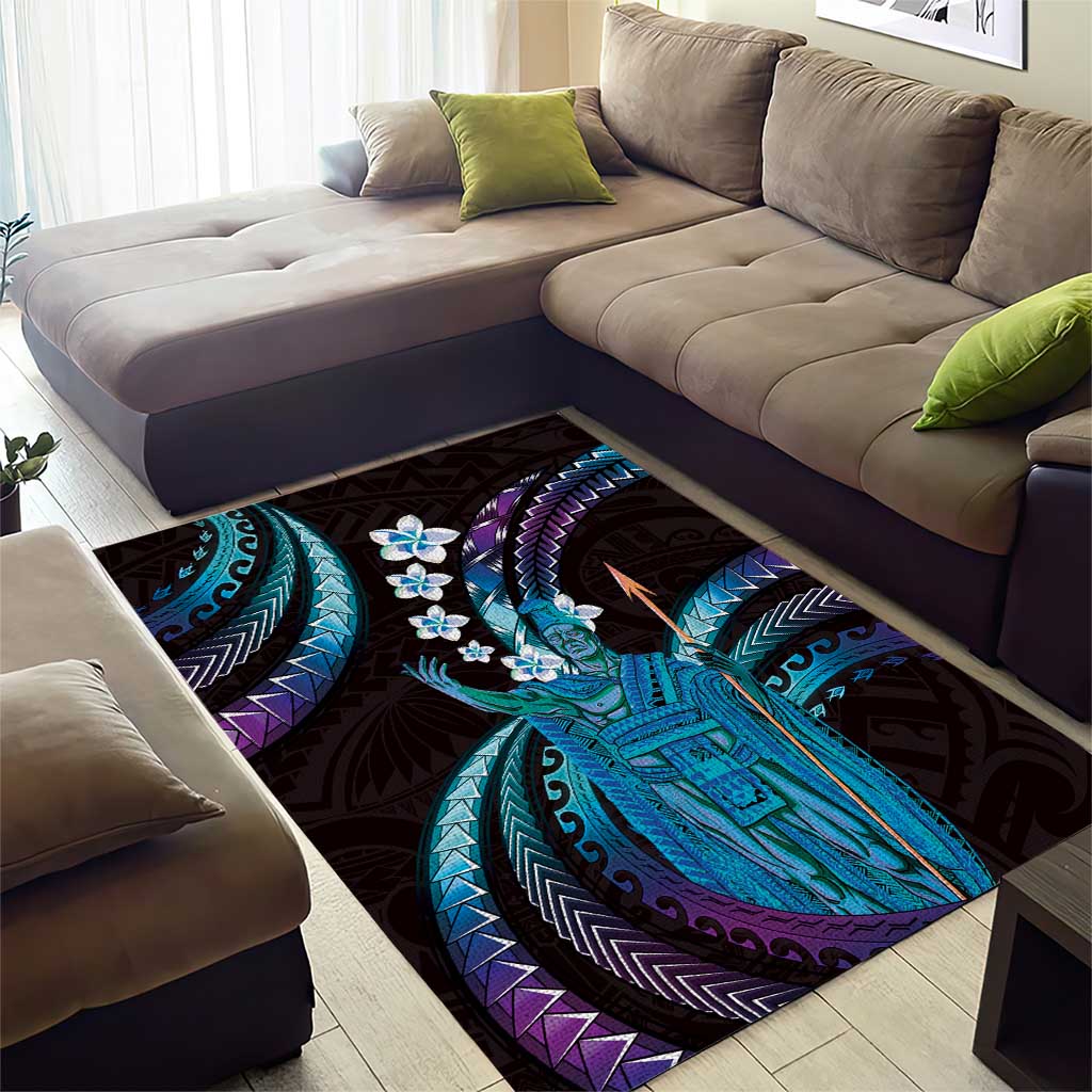 Hawaii King Kamehameha Area Rug Fantastic Plumeria Amethyst Gradient