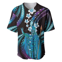 Hawaii King Kamehameha Baseball Jersey Fantastic Plumeria Amethyst Gradient