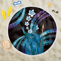 Hawaii King Kamehameha Beach Blanket Fantastic Plumeria Amethyst Gradient
