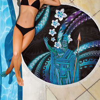 Hawaii King Kamehameha Beach Blanket Fantastic Plumeria Amethyst Gradient