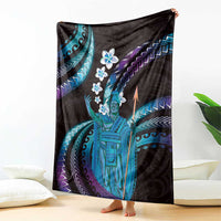 Hawaii King Kamehameha Blanket Fantastic Plumeria Amethyst Gradient