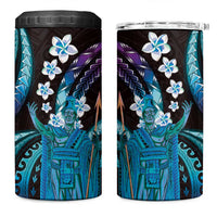 Hawaii King Kamehameha 4 in 1 Can Cooler Tumbler Fantastic Plumeria Amethyst Gradient