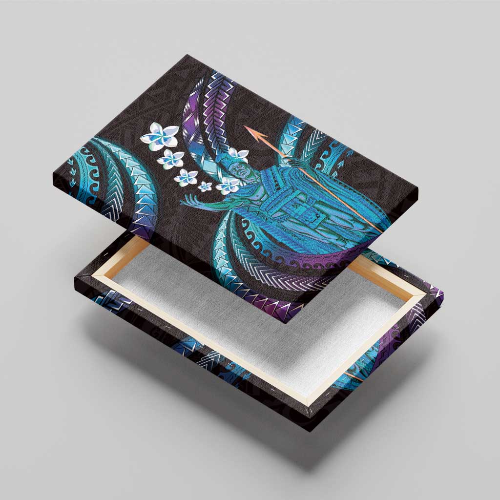 Hawaii King Kamehameha Canvas Wall Art Fantastic Plumeria Amethyst Gradient