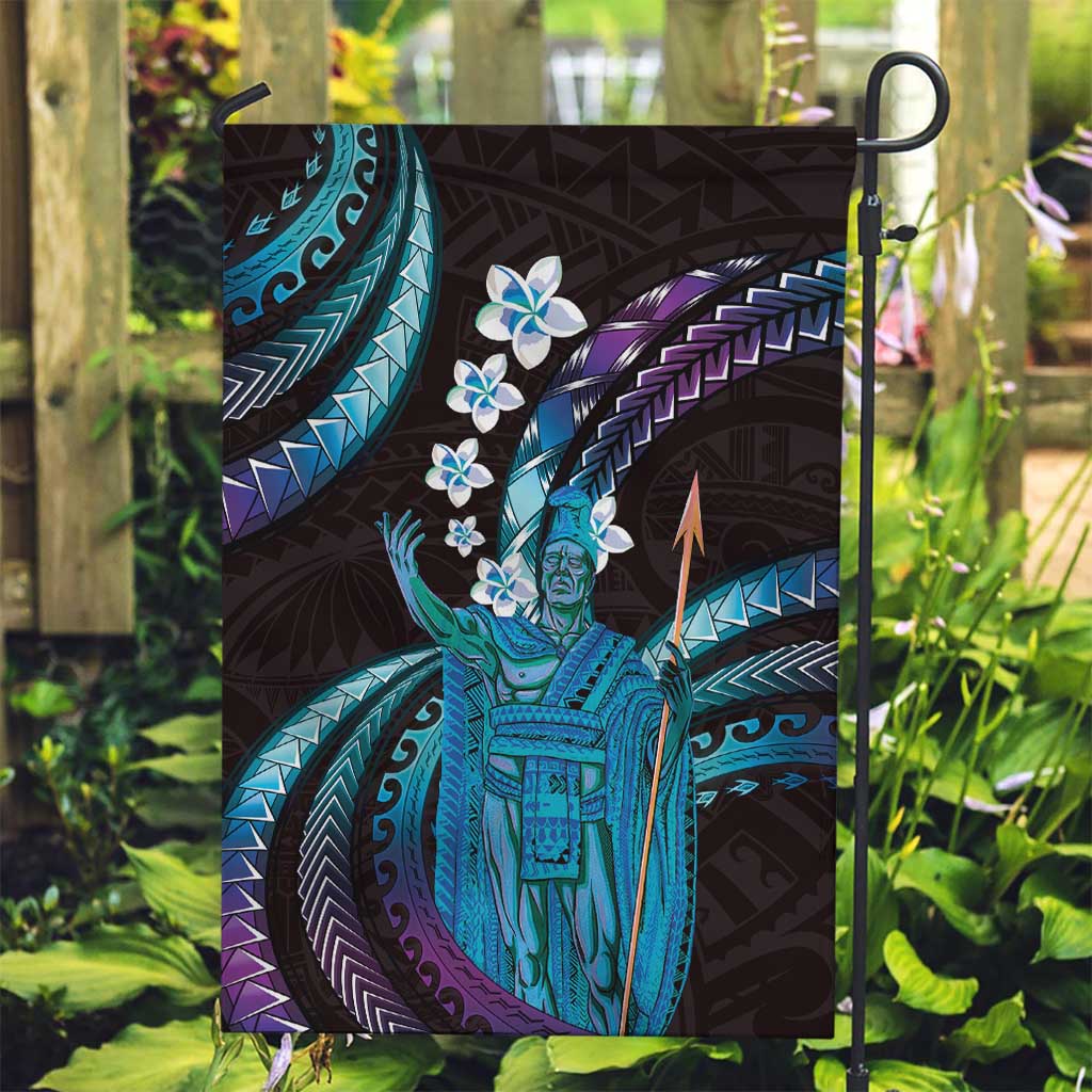 Hawaii King Kamehameha Garden Flag Fantastic Plumeria Amethyst Gradient