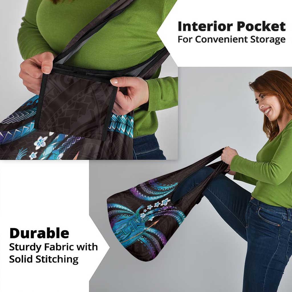 Hawaii King Kamehameha Grocery Bag Fantastic Plumeria Amethyst Gradient