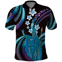 Hawaii King Kamehameha Polo Shirt Fantastic Plumeria Amethyst Gradient