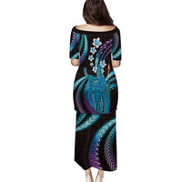 Hawaii King Kamehameha Puletasi Fantastic Plumeria Amethyst Gradient