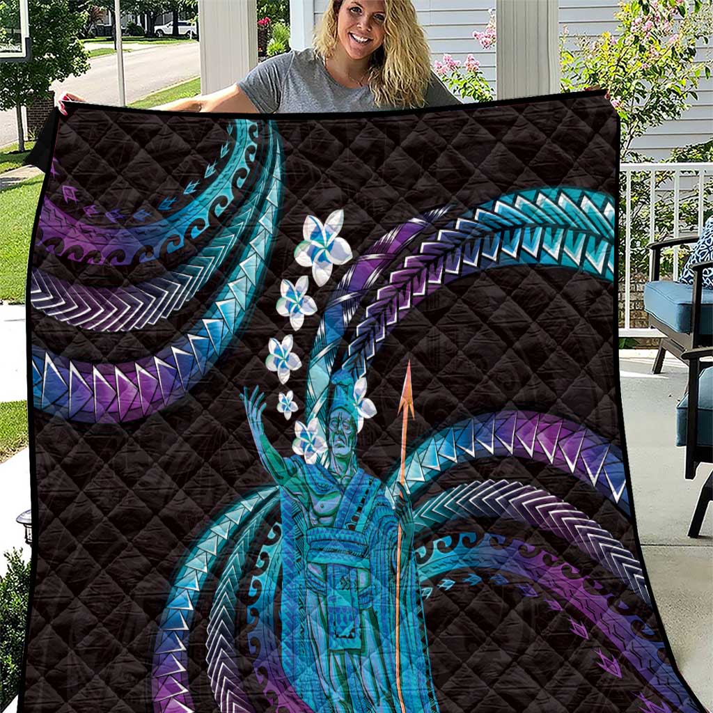 Hawaii King Kamehameha Quilt Fantastic Plumeria Amethyst Gradient