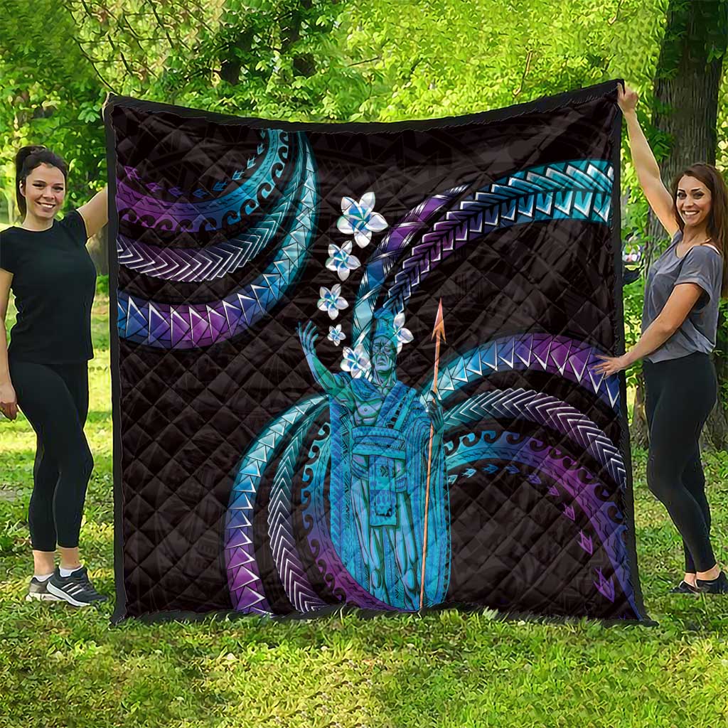 Hawaii King Kamehameha Quilt Fantastic Plumeria Amethyst Gradient