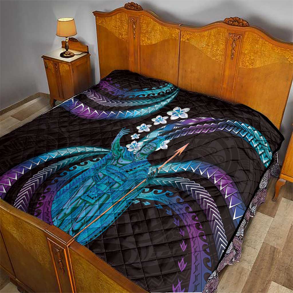 Hawaii King Kamehameha Quilt Fantastic Plumeria Amethyst Gradient