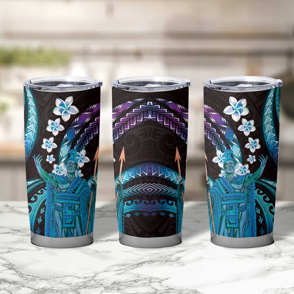 Hawaii King Kamehameha Tumbler Cup Fantastic Plumeria Amethyst Gradient