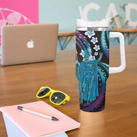 Hawaii King Kamehameha Tumbler With Handle Fantastic Plumeria Amethyst Gradient