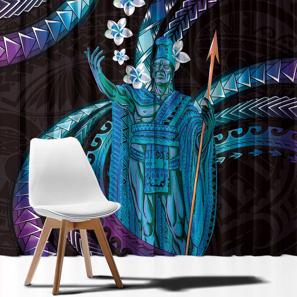 Hawaii King Kamehameha Window Curtain Fantastic Plumeria Amethyst Gradient