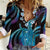 Hawaii King Kamehameha Women Casual Shirt Fantastic Plumeria Amethyst Gradient