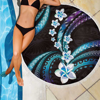 Hawaii Plumeria Beach Blanket Amethyst Gradient Polynesian Pattern