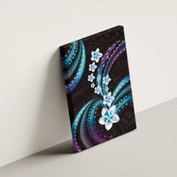 Hawaii Plumeria Canvas Wall Art Amethyst Gradient Polynesian Pattern