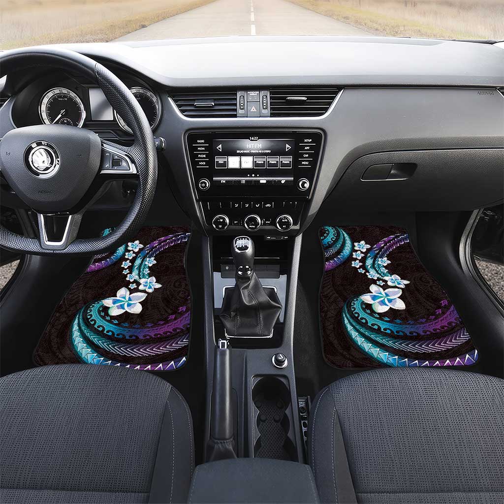 Hawaii Plumeria Car Mats Amethyst Gradient Polynesian Pattern
