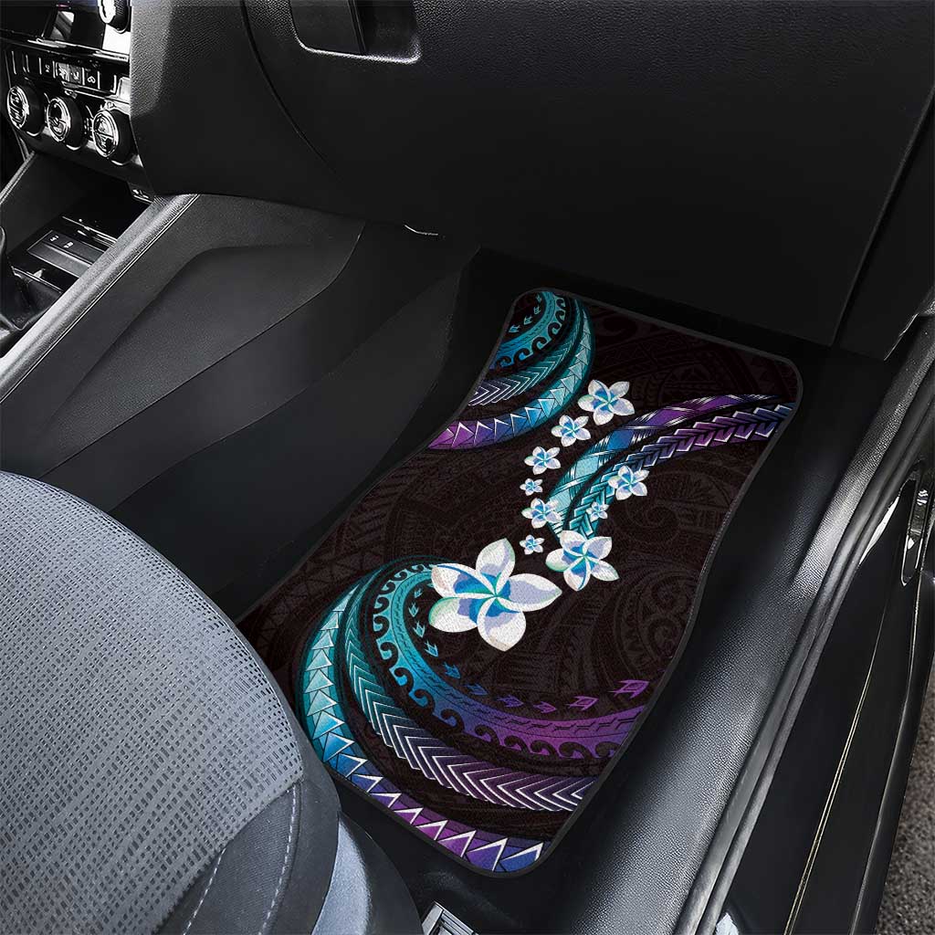 Hawaii Plumeria Car Mats Amethyst Gradient Polynesian Pattern
