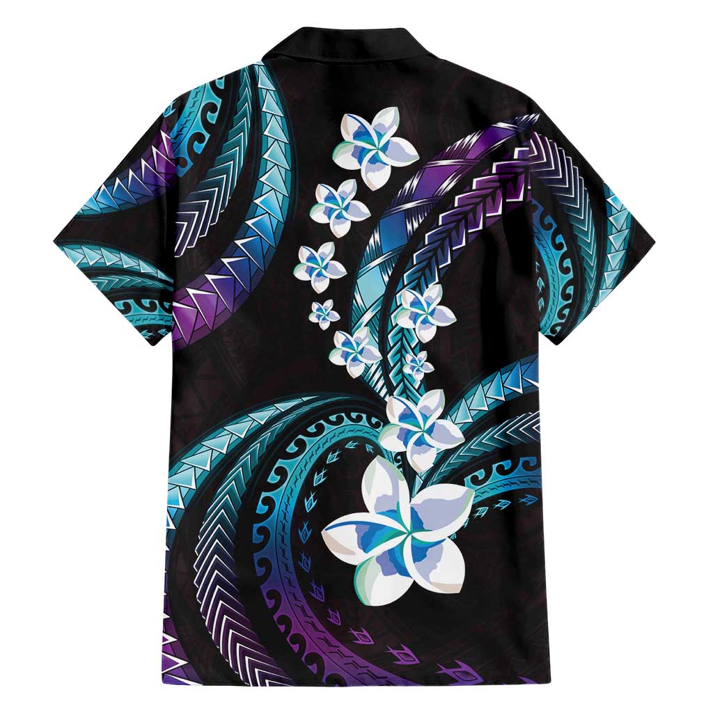 Hawaii Plumeria Hawaiian Shirt Amethyst Gradient Polynesian Pattern