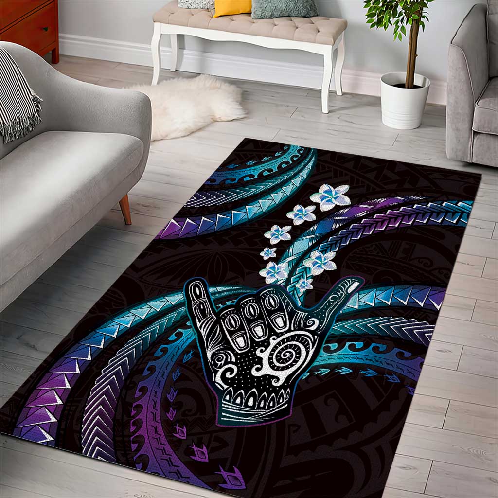 Hawaii Shaka Sign Area Rug Fantastic Frangipani Amethyst Gradient