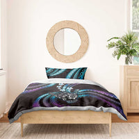 Hawaii Shaka Sign Bedding Set Fantastic Frangipani Amethyst Gradient