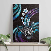 Hawaii Shaka Sign Canvas Wall Art Fantastic Frangipani Amethyst Gradient