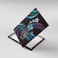 Hawaii Shaka Sign Canvas Wall Art Fantastic Frangipani Amethyst Gradient