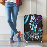 Hawaii Shaka Sign Luggage Cover Fantastic Frangipani Amethyst Gradient
