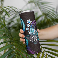 Hawaii Shaka Sign Skinny Tumbler Fantastic Frangipani Amethyst Gradient