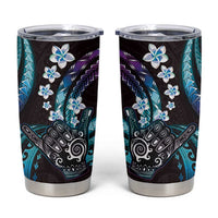 Hawaii Shaka Sign Tumbler Cup Fantastic Frangipani Amethyst Gradient