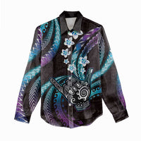 Hawaii Shaka Sign Women Casual Shirt Fantastic Frangipani Amethyst Gradient