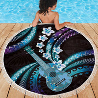 Hawaiian Ukulele Beach Blanket Amethyst Gradient Fantastic Plumeria