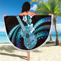 Hawaiian Ukulele Beach Blanket Amethyst Gradient Fantastic Plumeria