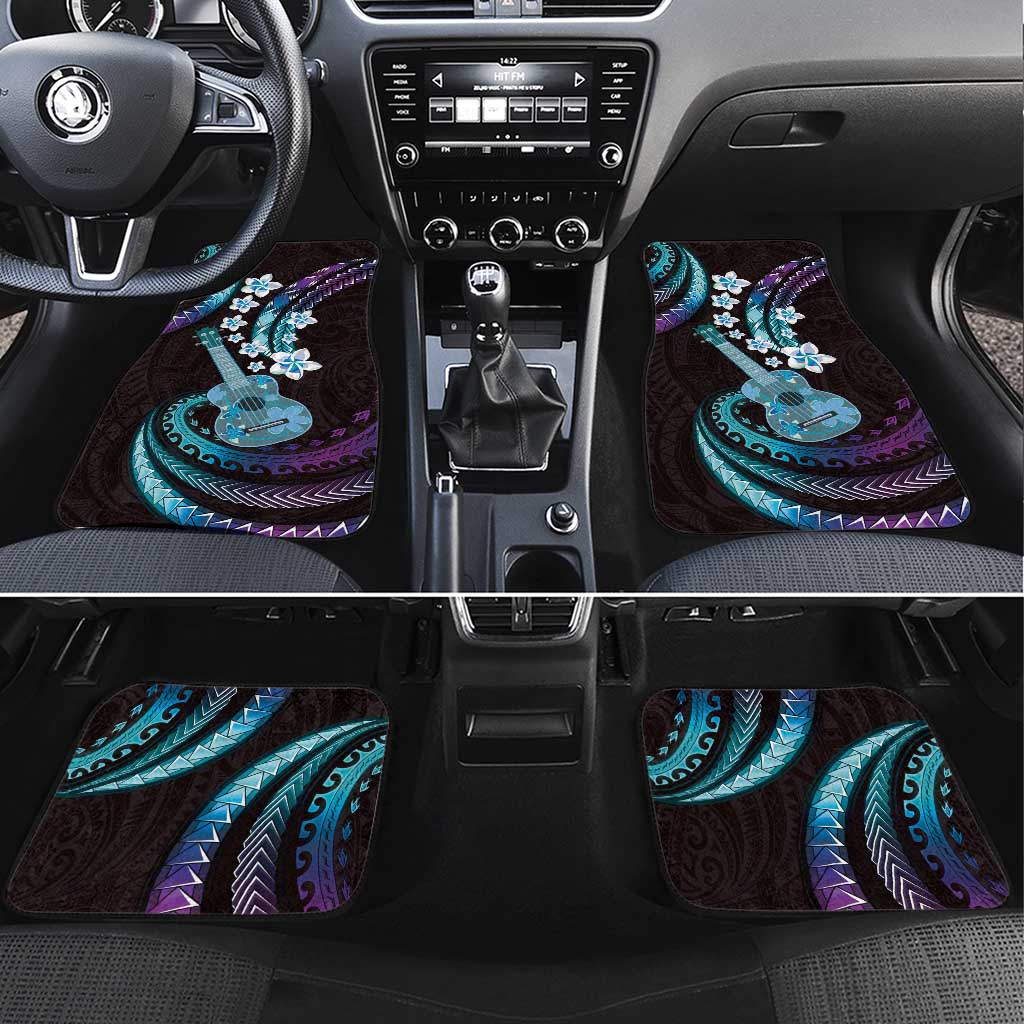 Hawaiian Ukulele Car Mats Amethyst Gradient Fantastic Plumeria