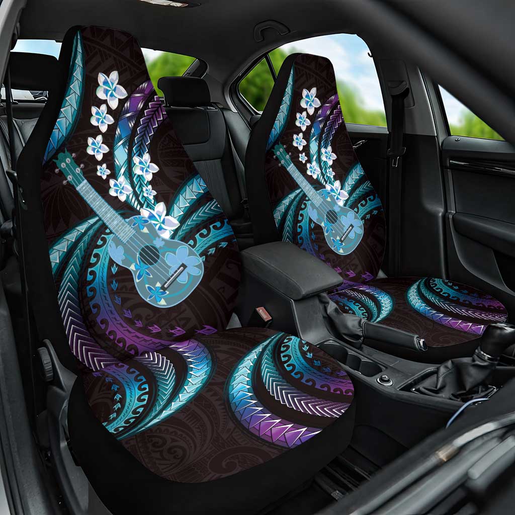 Hawaiian Ukulele Car Seat Cover Amethyst Gradient Fantastic Plumeria