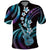 Hawaiian Ukulele Polo Shirt Amethyst Gradient Fantastic Plumeria