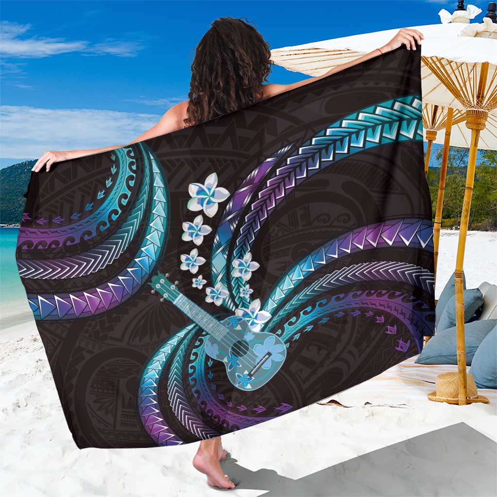 Hawaiian Ukulele Sarong Amethyst Gradient Fantastic Plumeria