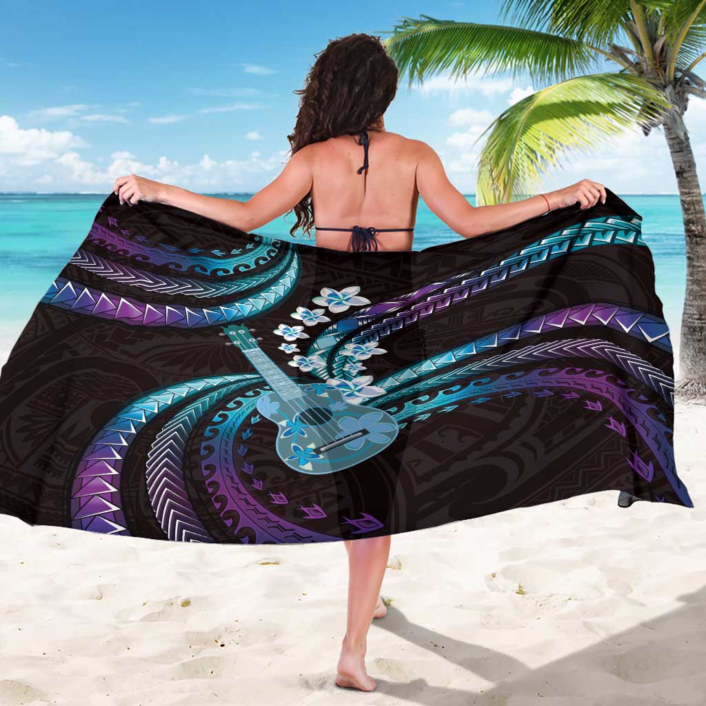 Hawaiian Ukulele Sarong Amethyst Gradient Fantastic Plumeria