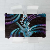 Hawaiian Ukulele Tablecloth Amethyst Gradient Fantastic Plumeria