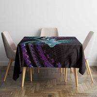 Hawaiian Ukulele Tablecloth Amethyst Gradient Fantastic Plumeria