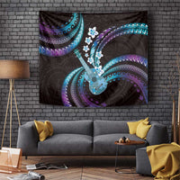 Hawaiian Ukulele Tapestry Amethyst Gradient Fantastic Plumeria
