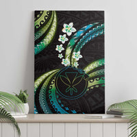 Hawaii Map Kanaka Maoli Canvas Wall Art Fantastic Frangipani Chartreuse Cyan